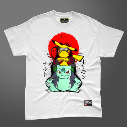 Pikachu anti leaf white printed T-shirt