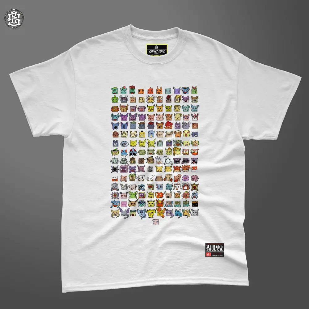 Pokemon Kanto dex printed white T-shirt - T- Shirt