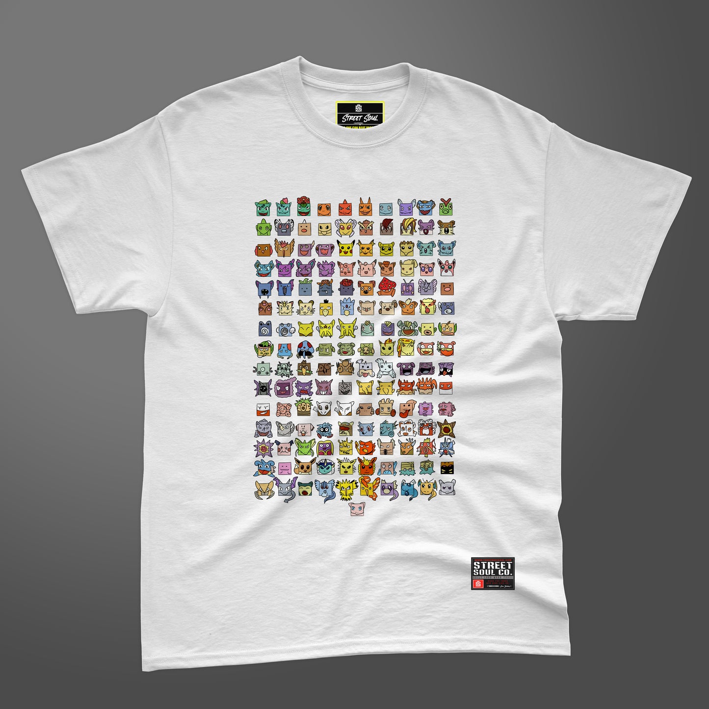 Pokemon Kanto dex printed white T-shirt