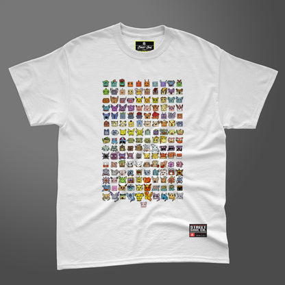 Pokemon Kanto dex printed white T-shirt