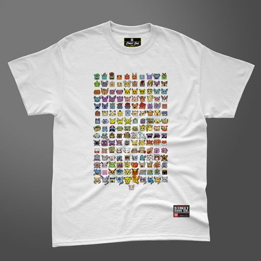 Pokemon Kanto dex printed white T-shirt