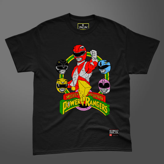 Power rangers black printed T-shirt