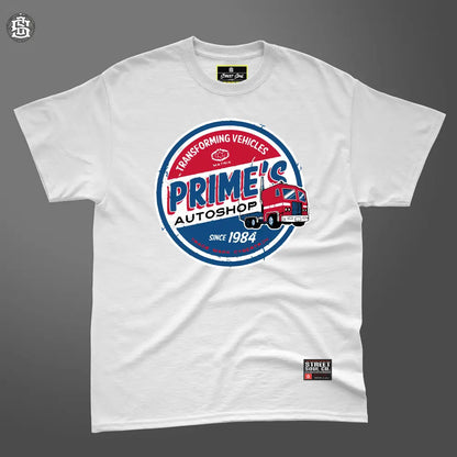Primes autoshop white printed T-shirt - T- Shirt