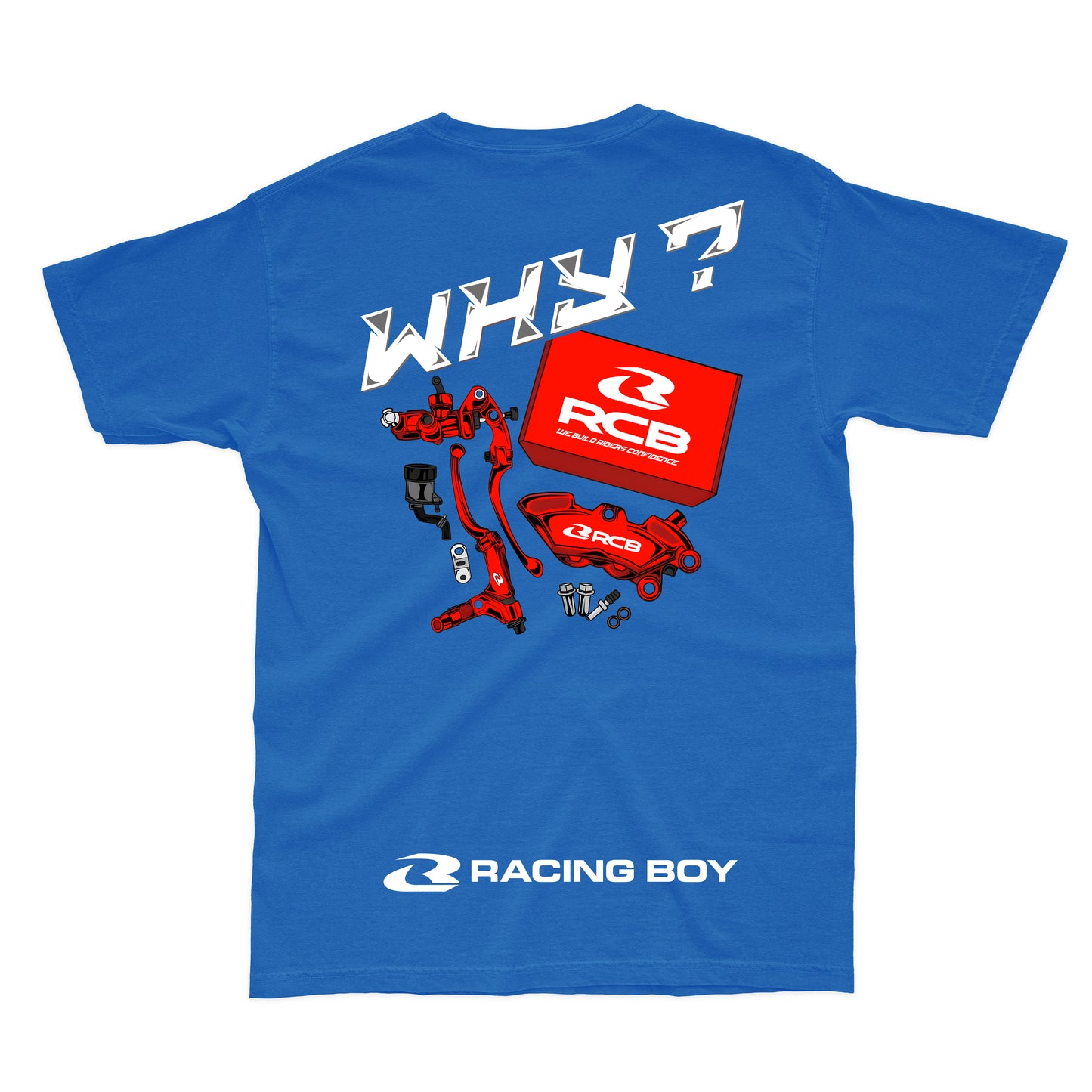 Why RCB? Printed Royal blue T-shirt