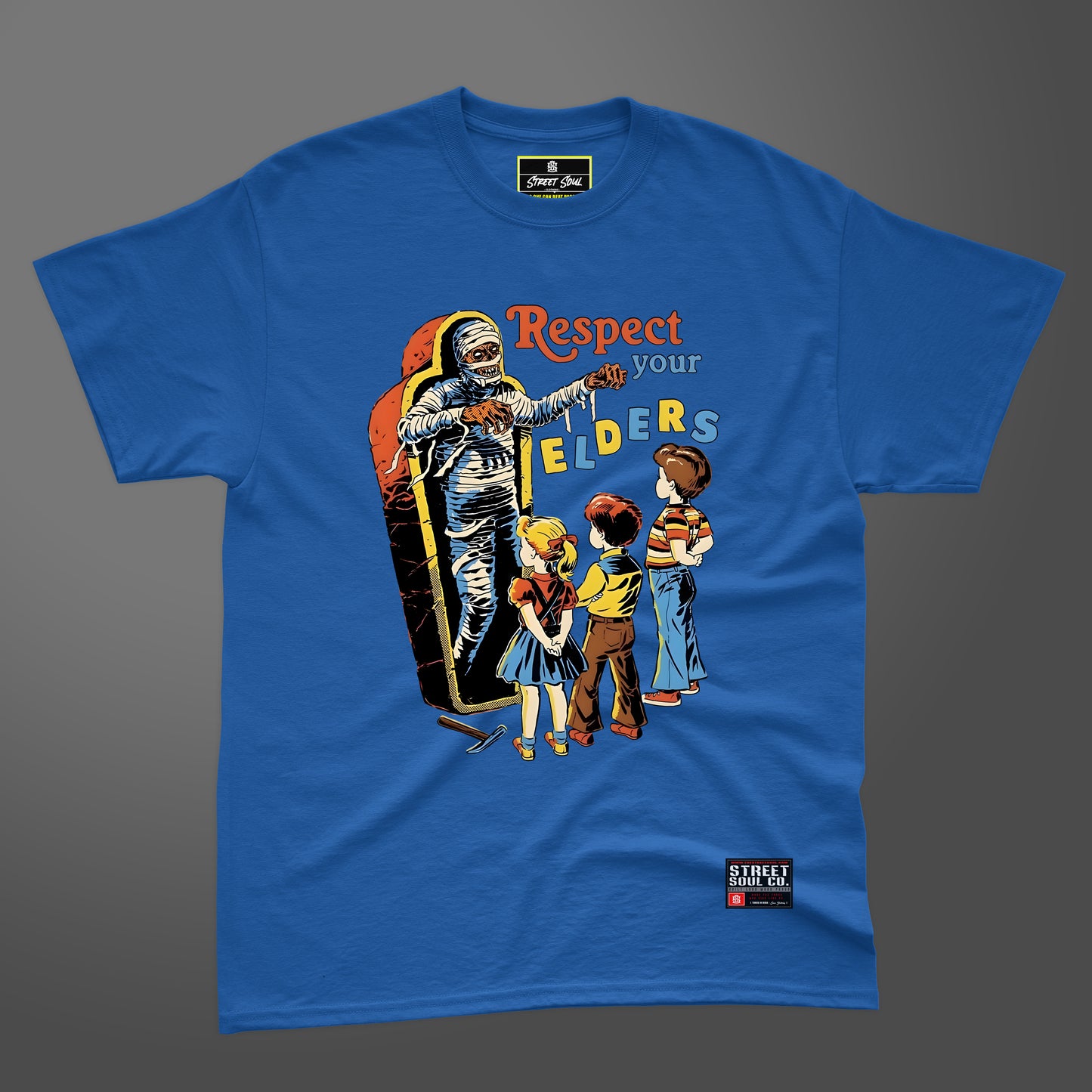 Respect your elders Royal blue printed T-shirt