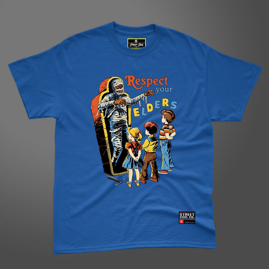 Respect your elders Royal blue printed T-shirt