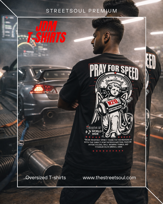 Angel of speed Black Oversized T-shirt