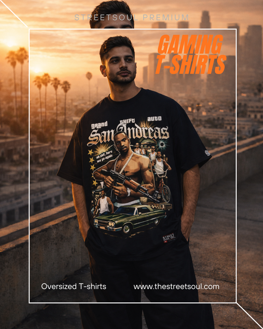 Childhood Gangs*ta Black Oversized T-shirt