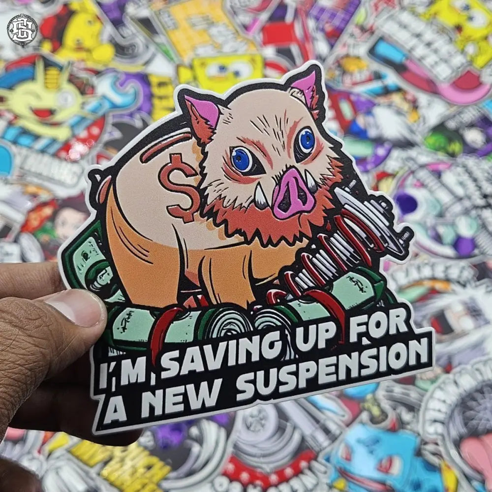 Saving up for new suspension car slap sticker x Inosuke Hashibira - Street Soul Clothing
