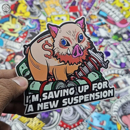 Saving up for new suspension car slap sticker x Inosuke Hashibira - Street Soul Clothing