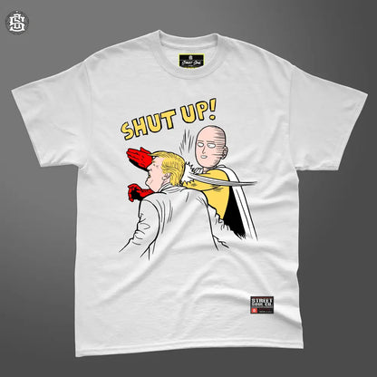 Shut up white printed T-shirt - T- Shirt