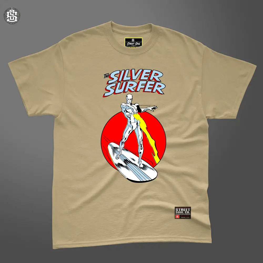 silver surfer beige printed T-shirt - T- Shirt