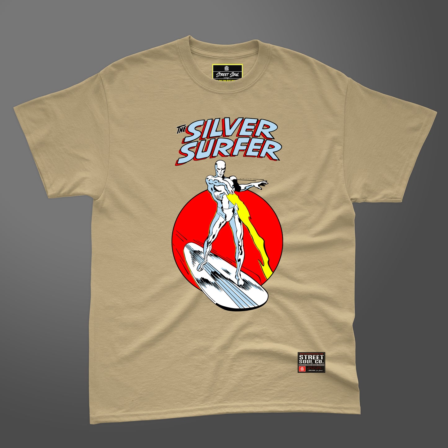 silver surfer beige printed T-shirt