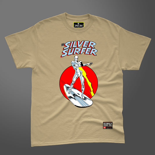 silver surfer beige printed T-shirt