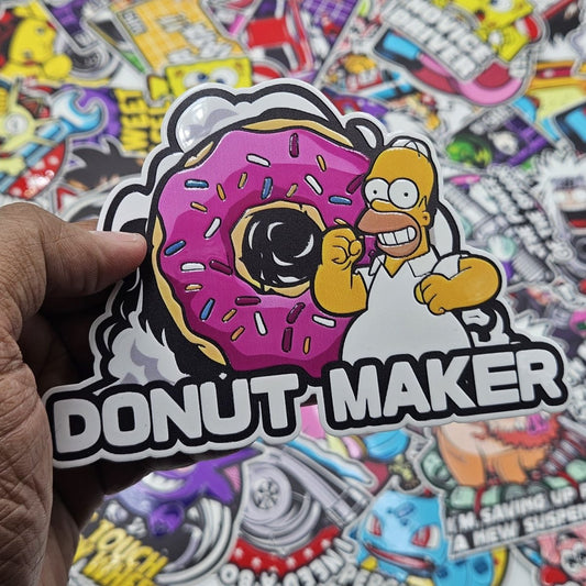 Simpsons Donut maker car drifitng slap sticker - Street Soul Clothing