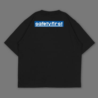 Safety First Black Oversized T-shirt