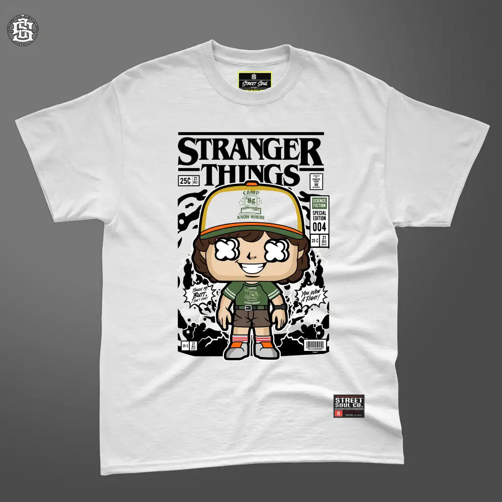 Stranger things comic styled white printed T-shirt - T- Shirt
