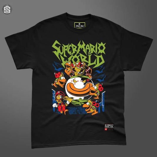 Super mario world black printed T-shirt - T- Shirt
