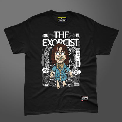 The exorcist comic styled black printed T-shirt
