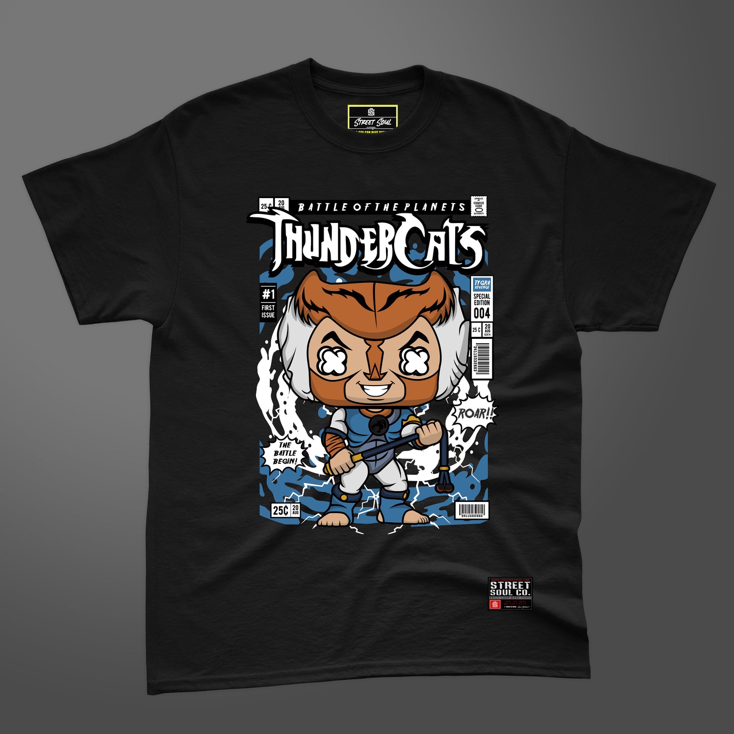 Thundercats comic styled black printed T-shirt
