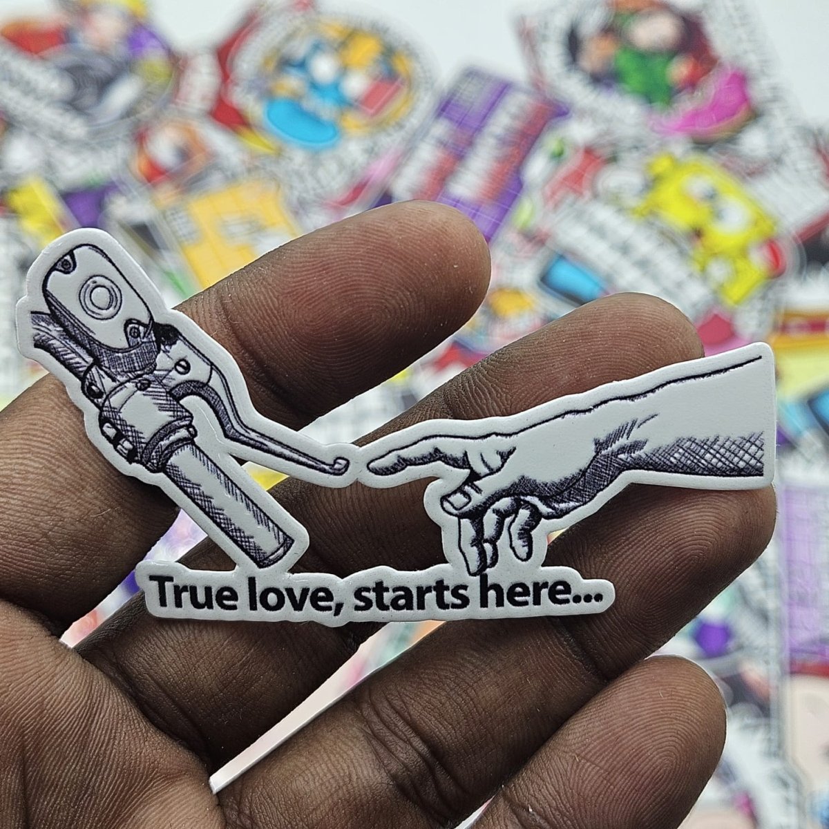 True love starts here sticker (Embossed) - Street Soul Clothing