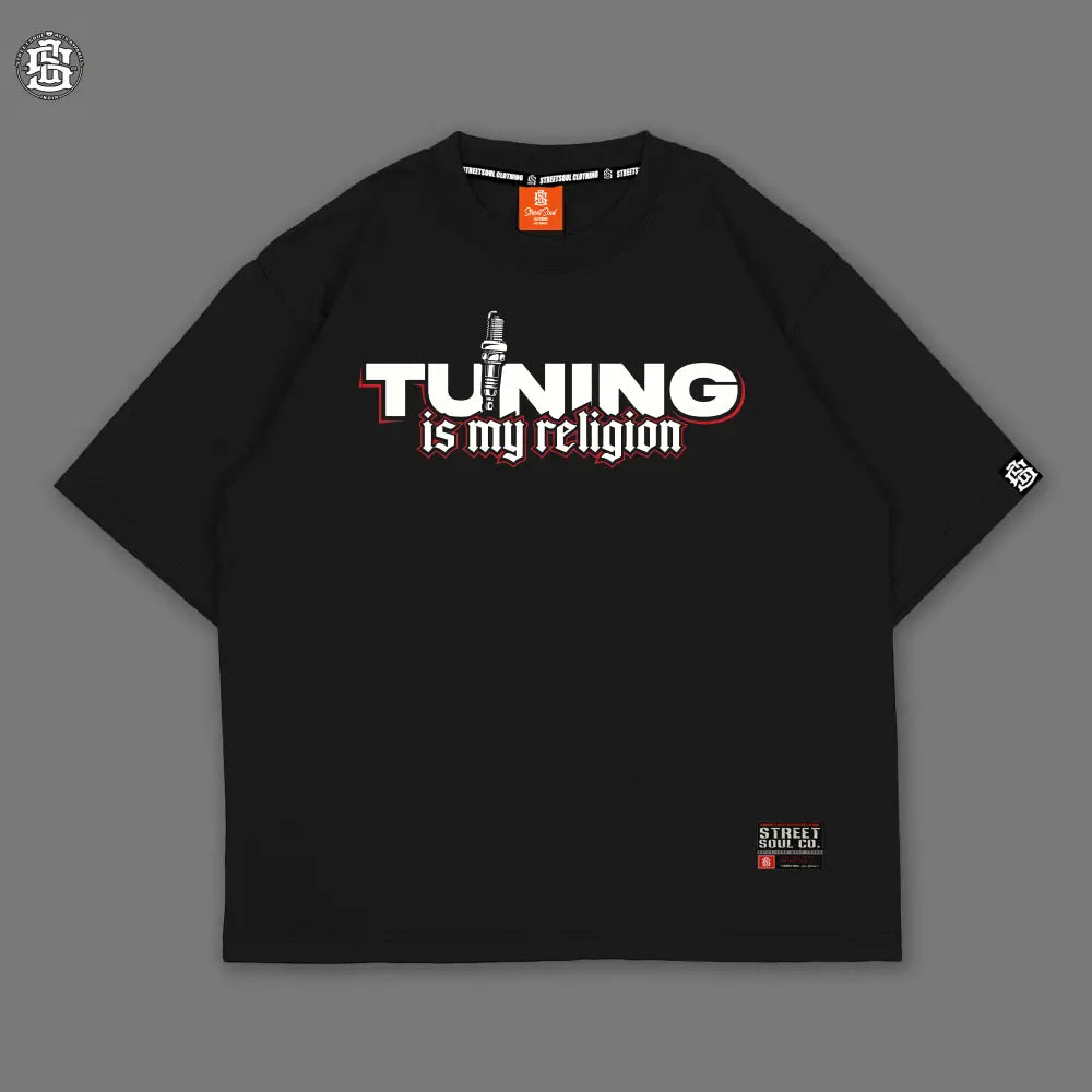 Tuning is my religion Black Oversized T-shirt