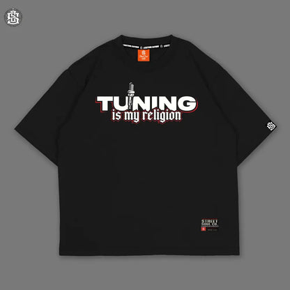 Tuning is my religion Black Oversized T-shirt