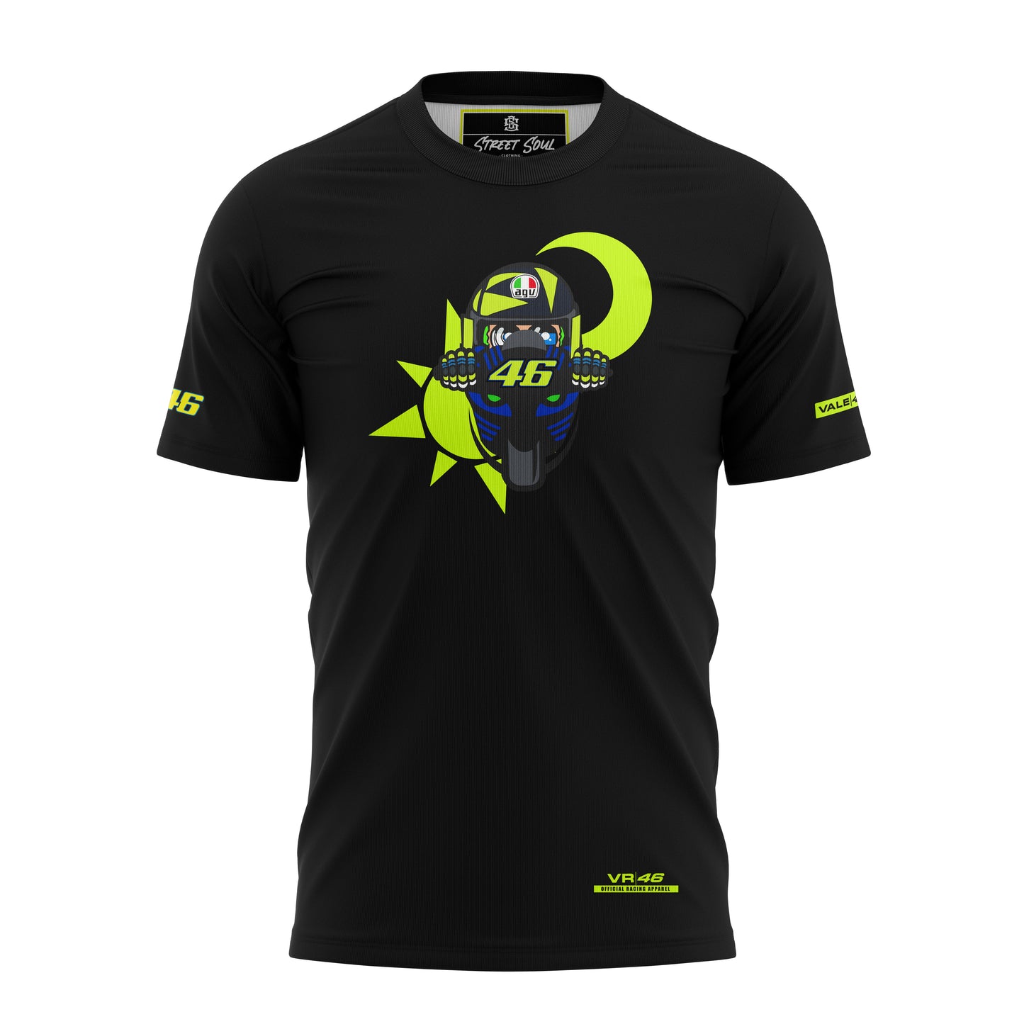 VR46 Sun and moon Printed cotton tshirt