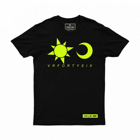VR46 Sun and moon Printed Cotton T-shirt - Street Soul Clothing
